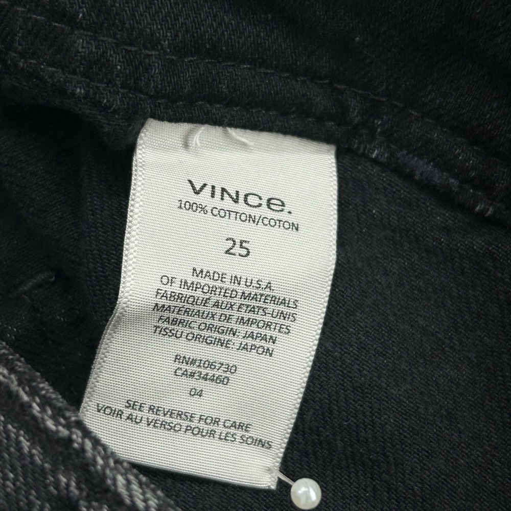 Vince Cropped Jeans Women Size 25 Black Denim 100% Cotton Casual Made USA - Picture 8 of 9